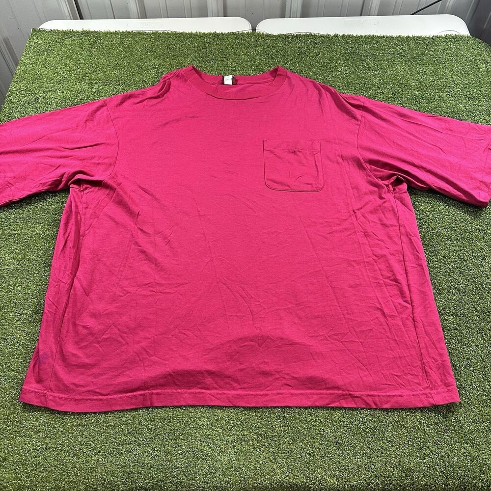 Oakton Limited Vintage Made in USA Hot Pink Short Sleeve Pocket T-Shirt 4XL